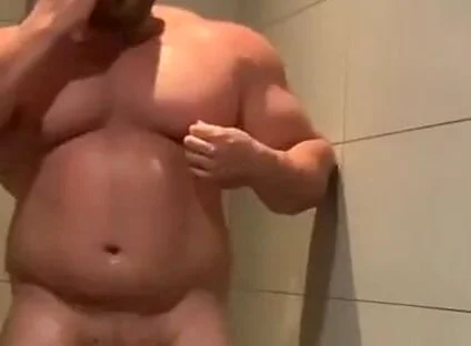 Jack Stacked Solo Masturbation in the Gym Shower