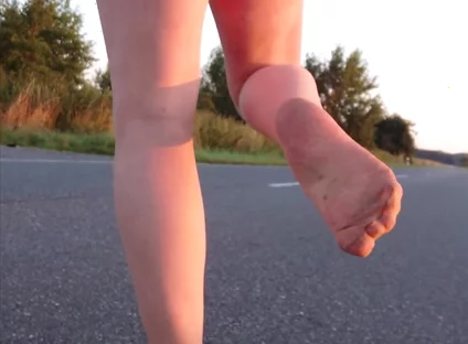 Walk in Tights on the Country Road