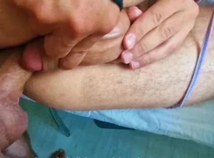 A Slut Covered in Semen, Lying on the Table, All Covered in Sperm From Sex Without Condoms.