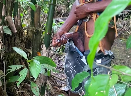 Pouring Cum in the Forest