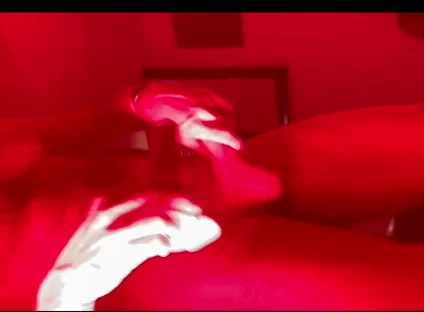 Horny Red Light Session with Cum and Dildo Ball Slamming