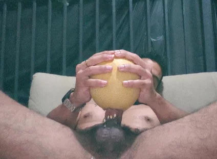 Food Fetish Fuck the Melon so Crazy I Can Hear Your Fucking Throat My Cock