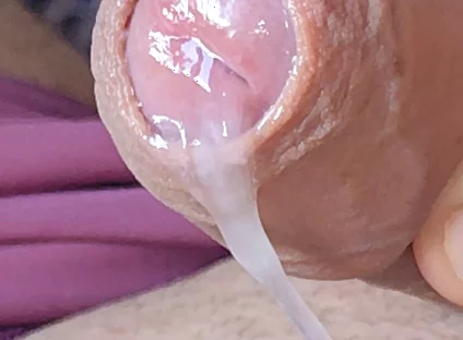 Daddy Exhausted in Close up of Cum
