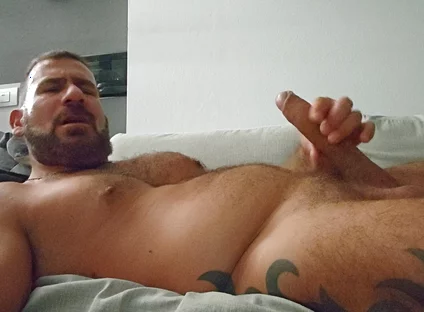 Stepdaddy Wanking on Couch