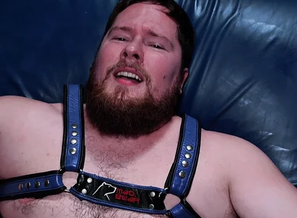 Leather Dungeon Sling Chained Boy Swings on Thick Meat, Throat Trained Sloppy