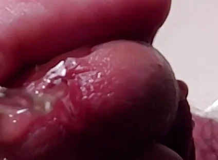 Peehole Piss Play Close up View in Slow Motion
