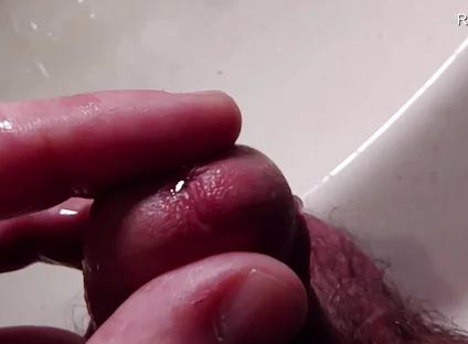 Peehole Piss Play Close up View in Slow Motion