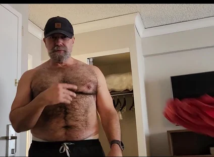 Hot Stepdaddy Bear Sucking My Big Ginger Dick When He Got Home From the Gym