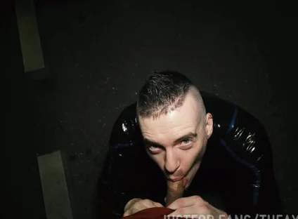 Rubber boy night walk piss