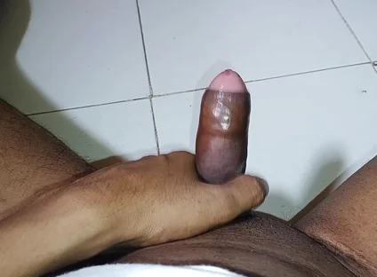 Big Pink Head Dick Slowly Close up
