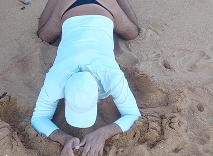 Ladysilva on the Beach in Panties Showing off Her Sexy Ass