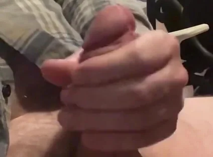 Lubing up and Stroking My Cock