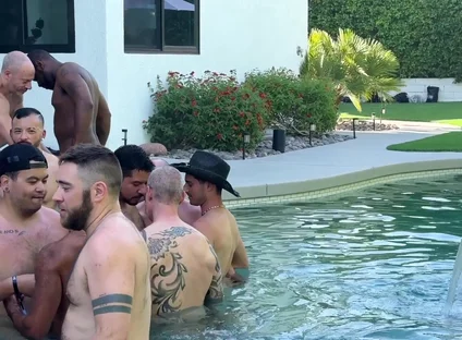 Massive Gay Hardcore Pool Orgy