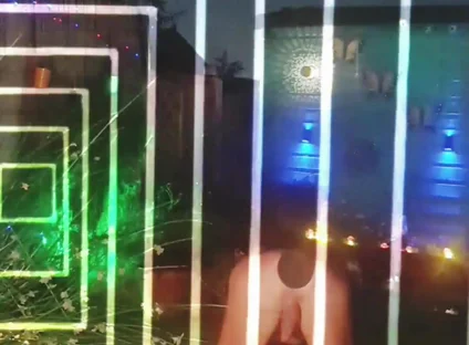 !!flash Warning!! Buttplug in Garden at Night