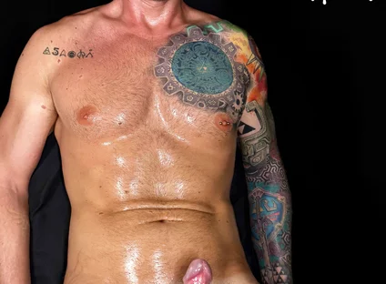Milking and Edging Sexy Tatted Man