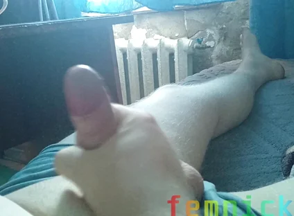 Fat Sissy Jerks off His Floppy Cock and Cums