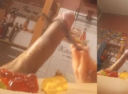 Jon Arteen Swallows Cum Candies in Nantaimori Style on His Sexy Gay Twink Body for Halloween Masturbating with Asian Chopsticks