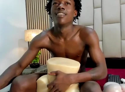 Black Twink Fucking Toy & Cumming