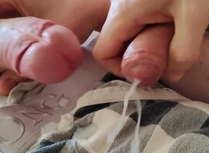 Creampie My Twink, Then We Both Cum On His Boxers