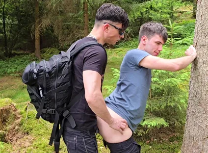I Throat-fucked My Gay Slut and Railed Him Bareback in the Woods Till My Cock Shot a Cum Load.