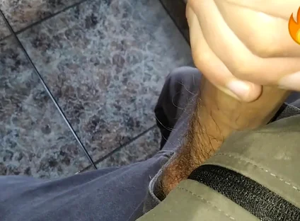 Juicy Big Fat Cock Gets Salivated and Masturbated at My Straight Friend's House (big Cumshot)!