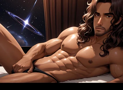 Handsome Indian Man Rubbing Leaking Slit in Slow Lazy Circles