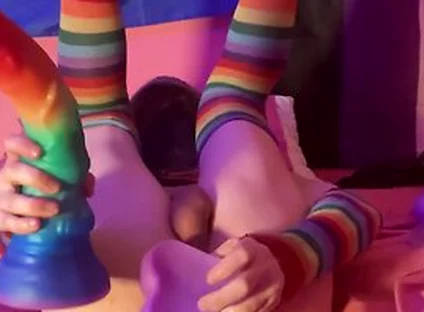 (full Video) Size Queen Femboy Raine Stretched By Massive Fantasy Dildos!