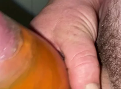 Uncut Cock with Tied Balls Pisses and Cums in Condom