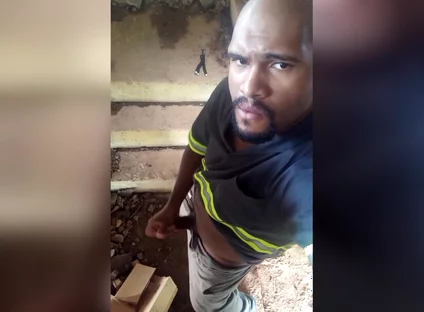 On the Building's Stairs, Hitting One