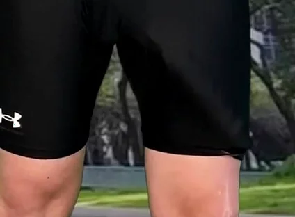 Monster Cock Cyclist Outdoor Dick Flash Cum in Tight Pants