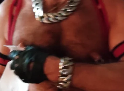 Nipple Muping While Smoking Gar