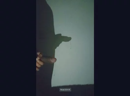Shadow art in the dark night: the reflection of my private desire of jerking off on the wall.