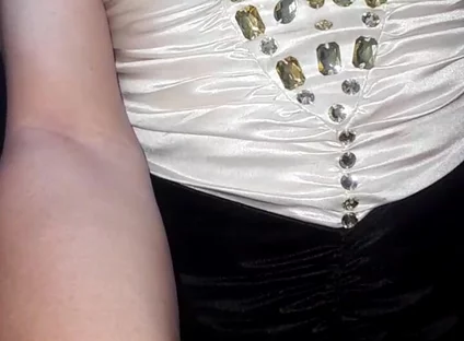 Masturbating Wearing Satin Silk Singer Gown