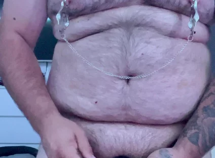 Cock and Ball Bondage with Nipple Clamps and Butt Plug