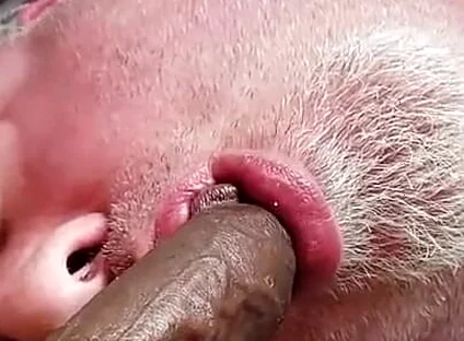 Bear Jerks off with Cum on His Feet