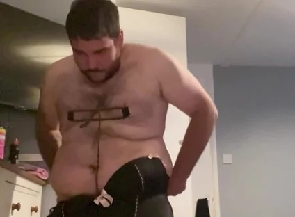 Cock and Ball with Butt Plug and Sissyfication Crossdressing Nipple Clamps