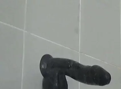 Riding a Large Black Cock Dildo 1