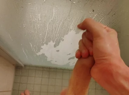 Piss and Cum on the Glass of My Shower