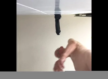 Good Views of Riding Large Black Cock Dildo