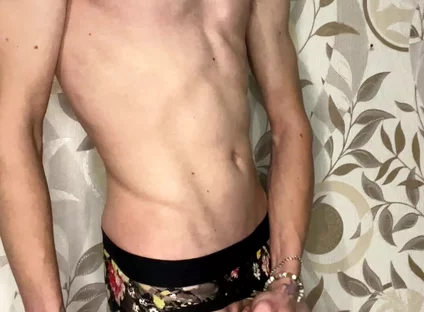 Handjob in Girls' Panties and Dirty Talk