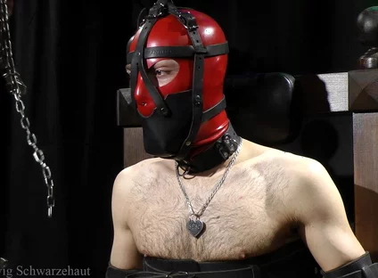 Zeus Gagged Under Mask and Electric to Feet