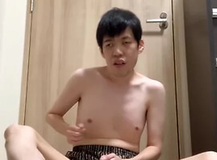 Masturbating While Wearing Black Trunks
