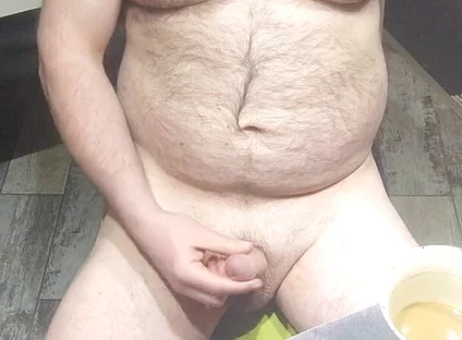 Drinking Morning Coffe and Jerk My Cock