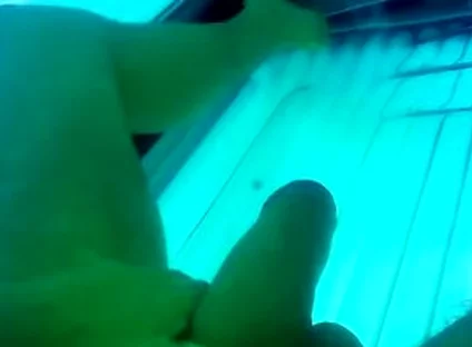 Justa9er Playing Around In Tanning Bed With My Big White Cock