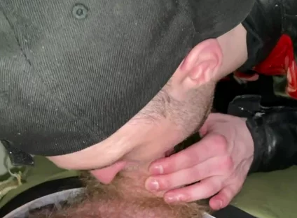 Chav Scally Kinkysirius Sucks by Leather Bear in the Public Restroom at the Railway Station