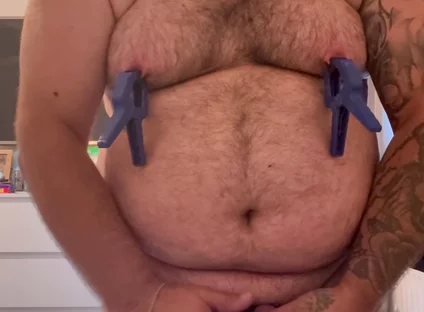 Cock and Ball Bondage Under Clothes