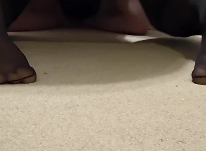 Ass & Soles in Black Pantyhose