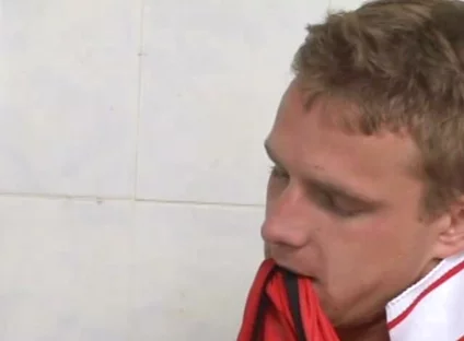 Sweaty Soccer Fuckers Take a Cum Shower
