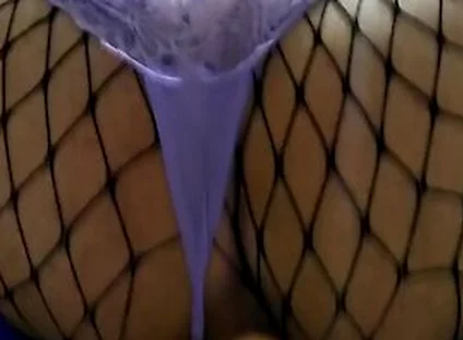 Femboy Trap Riding Dildo In Sissy Fishnet And Thigh High Socks