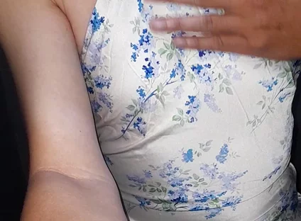 Crossdressing Cum Wearing Satin Halter Neck Dress